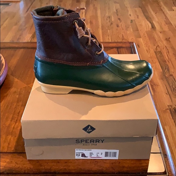 Sperry Shoes - Sperry Topside Boots Saltwater Tan Green 7 1/2